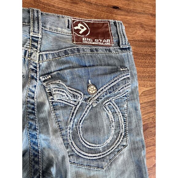 Big Star Liv Bootcut Jeans 31R Distressed Blue Denim Streetwear Skater Mexico - Picture 6 of 12